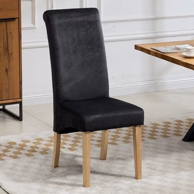 Artemis Home Set of 2 Rimini Modern Velvet Fabric Dining Chairs in Black