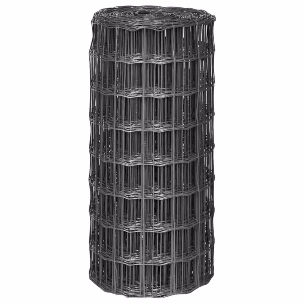 Berkfield Home Euro Fence PVC-Coated Steel Fencing, Grey, 25 x 0.8 m – 2