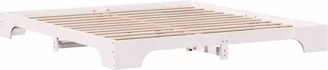 Berkfield Home Modern Lacquered Solid Wood Bed Frame, White, W/D/H: 200 x 200 cm
