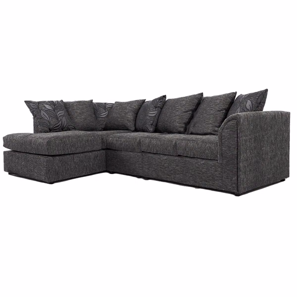 Furnishings For Less UK Byron Dundee Chenille Fabric 5 Seater L Shaped Corner Sofa in Grey, Left Hand Facing – 2