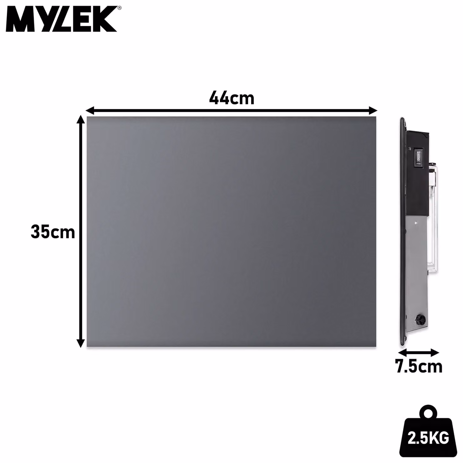 MYLEK 500W Slimline Electric Panel Convector Heater with WiFi App Control in Anthracite – 3