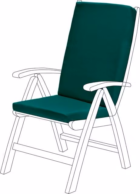 Gardenista Water-Repellent Highback Garden Chair Seat Pad Outdoor Cushion in Green