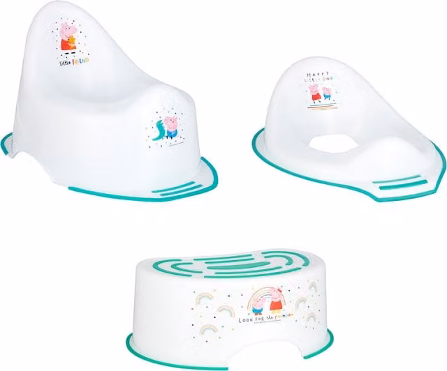 Peppa Pig Potty Bundle with Convertible Step in Turquoise and White