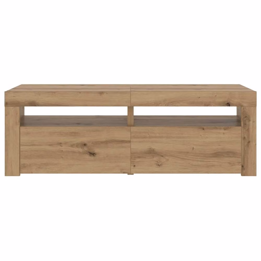 Berkfield Home Modern TV Cabinet with LED Lights in Artisan Oak Brown, W/D/H: 120 x 35 x 40 cm – 5