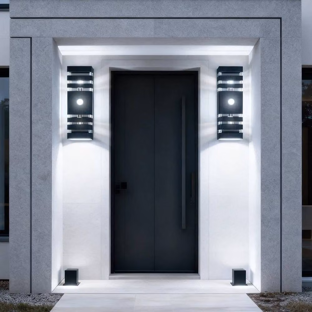 KlausPeter Wolf Modern Rectangular Up and Down Wall Light for Garden and Front Door in Black and White – 4
