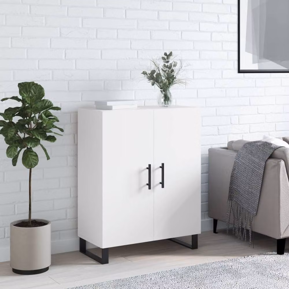 Berkfield Home Modern White Sideboard in Engineered Wood W/D/H: 69.5 x 34 x 90 cm – 2