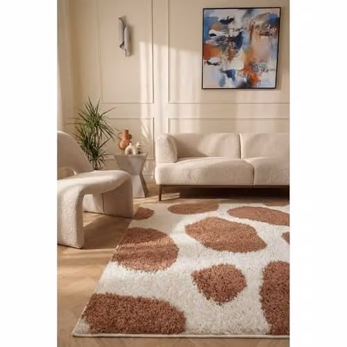 THE RUGS Soft Shaggy Area Rug in Terra, Modern Animal Print Patterned Carpet for Living Room and Bedroom, W: 80 cm, L: 150 cm – 3
