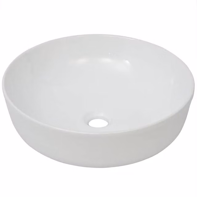 Berkfield Home Round Ceramic Basin in White, Diameter: 41.5 cm, Height: 13.5 cm – 1