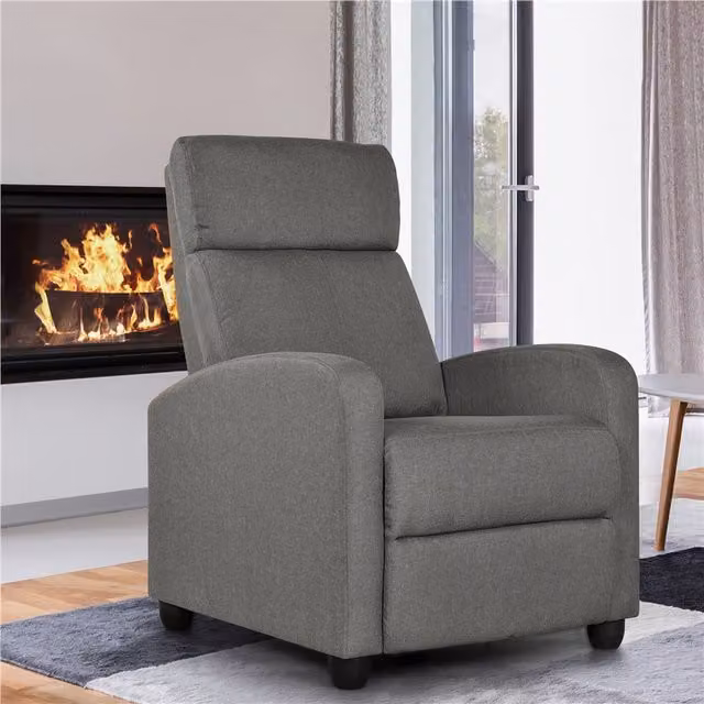 Yaheetech Grey Fabric Single Reclining Chair with Armrests