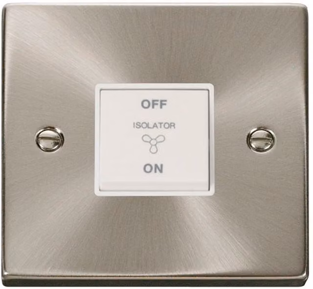 SE HOME Modern Surface Mount 10A 3 Pole Fan Isolation Switch with Chrome and White Plate