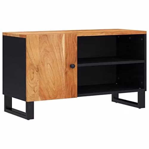 vidaXL Industrial TV Cabinet in Multicolour Reclaimed and Engineered Wood, W/D/H: 80 x 33 x 46 cm – 1