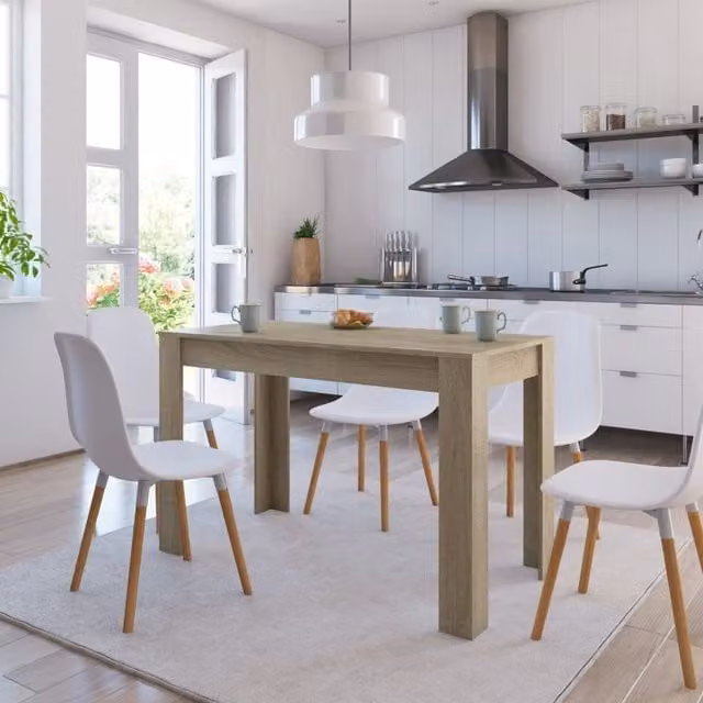 Berkfield Home Sonoma Oak Dining Table in Brown, W/D/H: 120 x 60 x 76 cm – 1