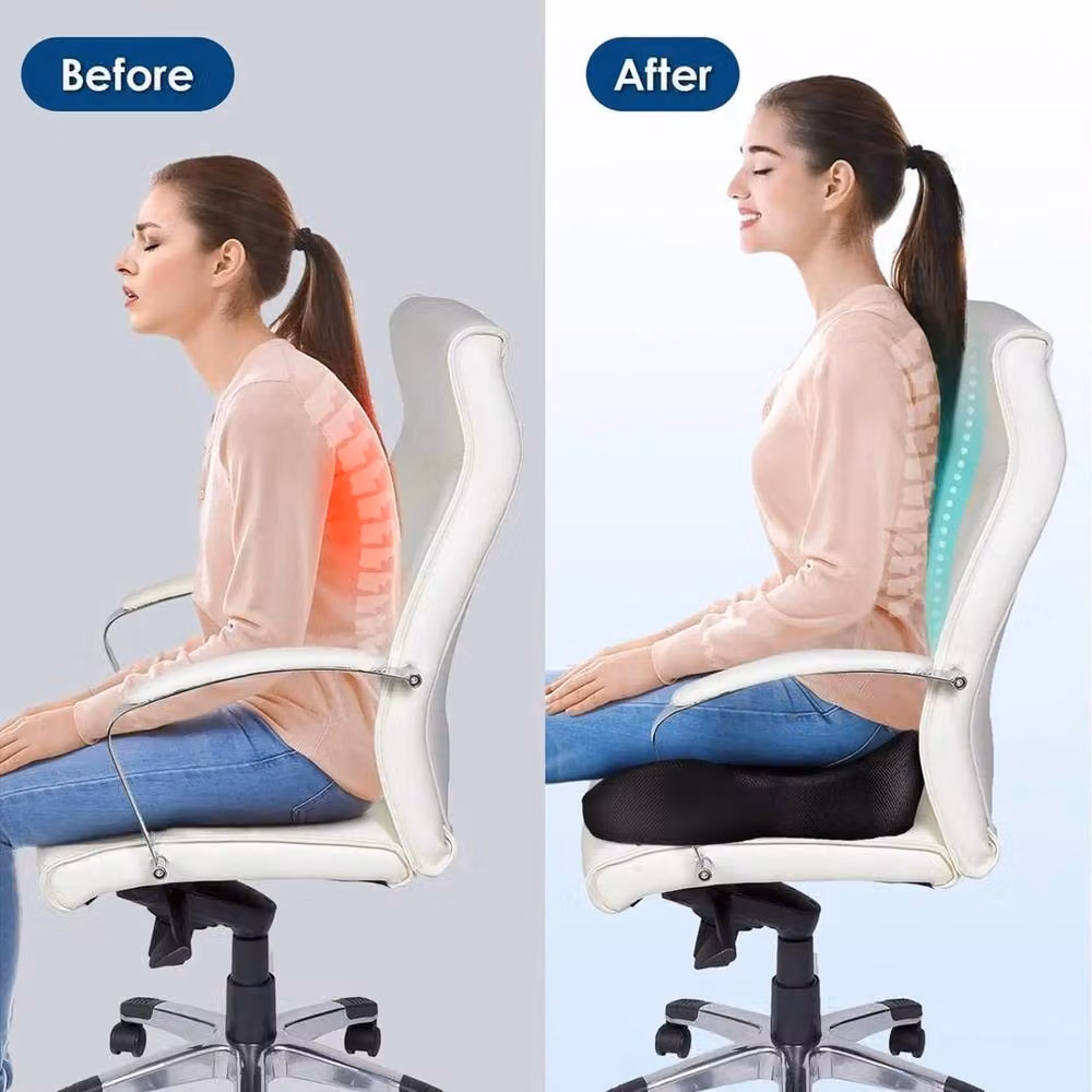 NESTLUNE Ergonomic Memory Foam Office Chair Seat Cushion, Black, W: 120 cm x D: 120 cm x H: 120 cm – 2
