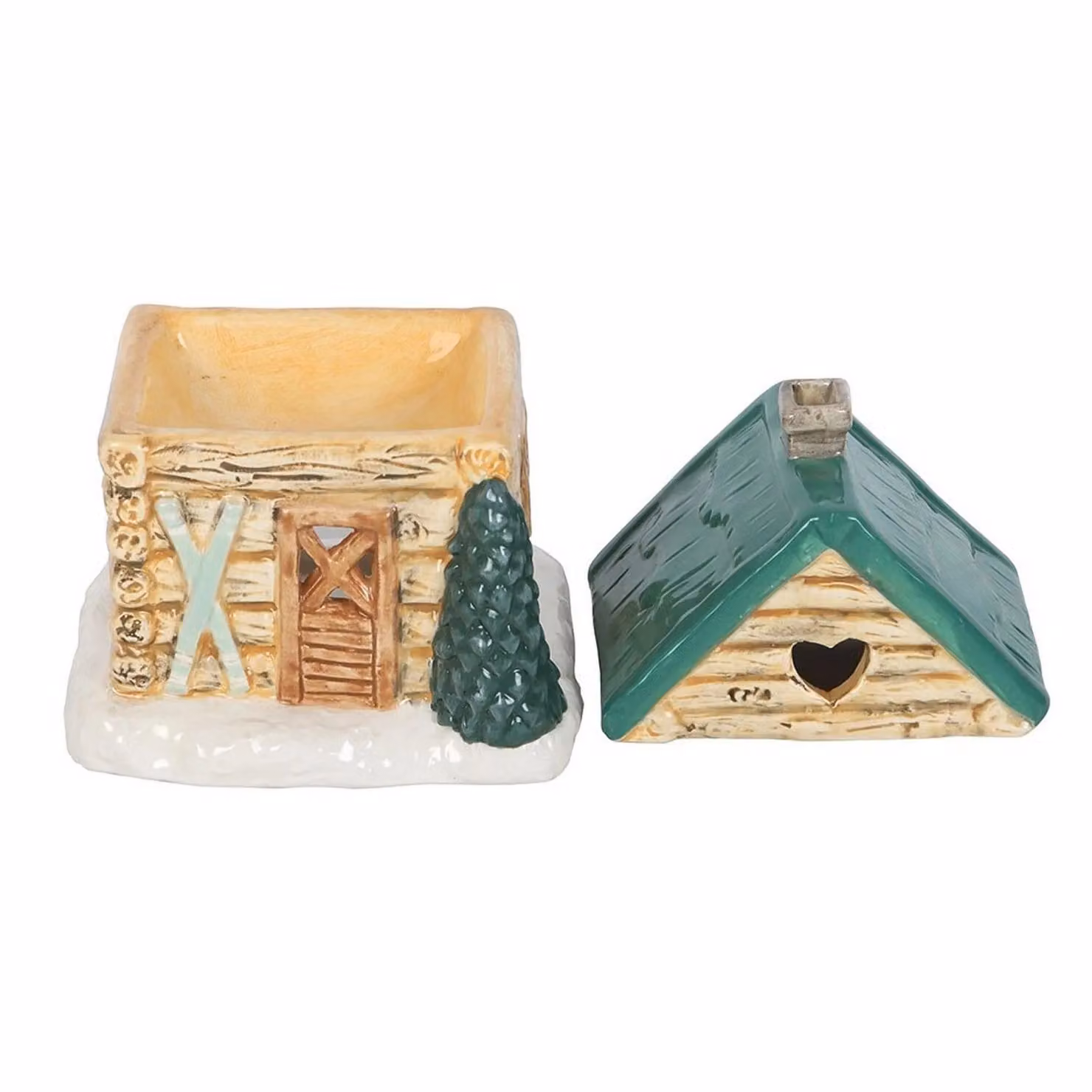 Something Different Ski Chalet Ceramic Oil Burner in Brown and Multicolour – 2