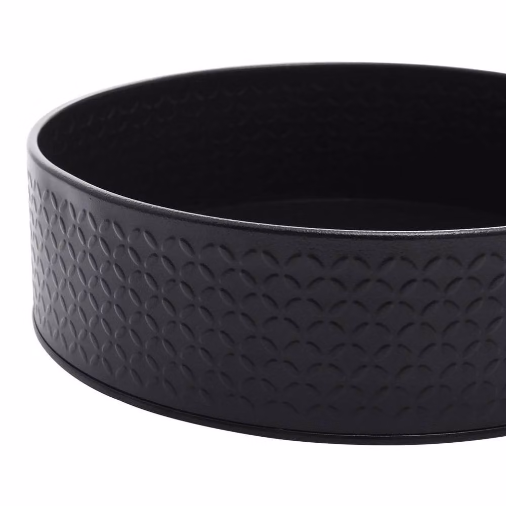 PAWNORA Single Tier Rotating Spice Jar Storage Rack, Black Metal, W: 25.0 cm, D: 7.5 cm – 4