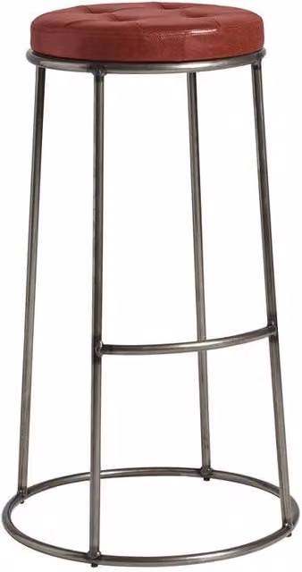netfurniture Ducat 75 Stackable Chair with Black Metal Frame and Vintage Red Synthetic Leather Seat