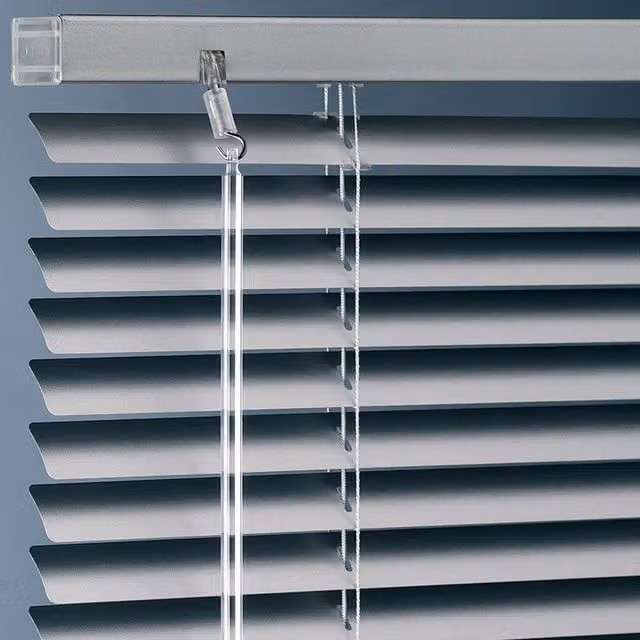 Terrys Silver Aluminium Metal Blinds, Opaque, W: 213.36 cm, H: 213.36 cm