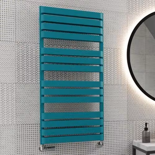 Terma Steel Towel Rail in Petrol RAL 5018 Matt, H 111 cm x W 50 cm – 1