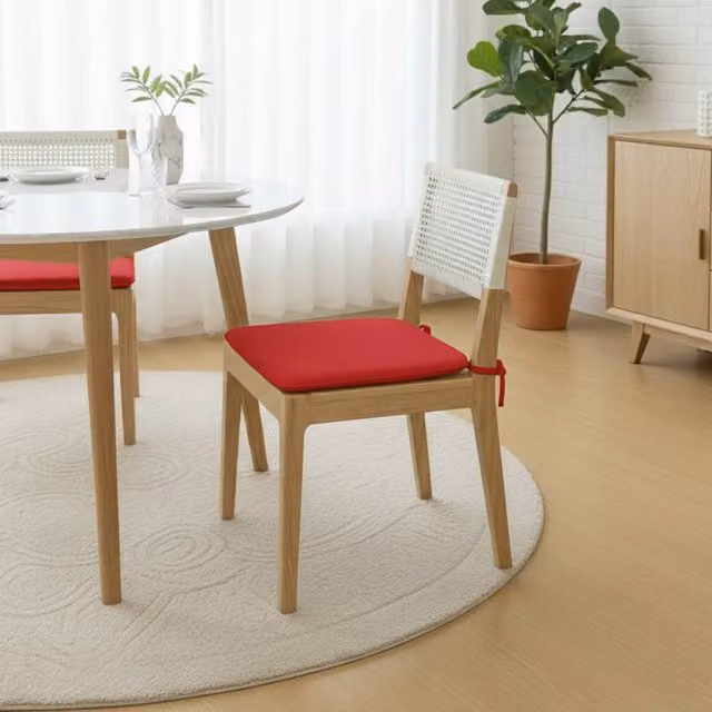 Snug City Red Foam Seat Pad with Ties for Dining and Kitchen Chairs
