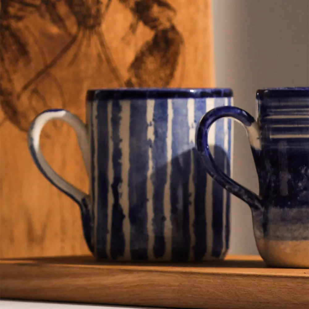 Selbrae House Blue Striped Ceramic Mug – 2