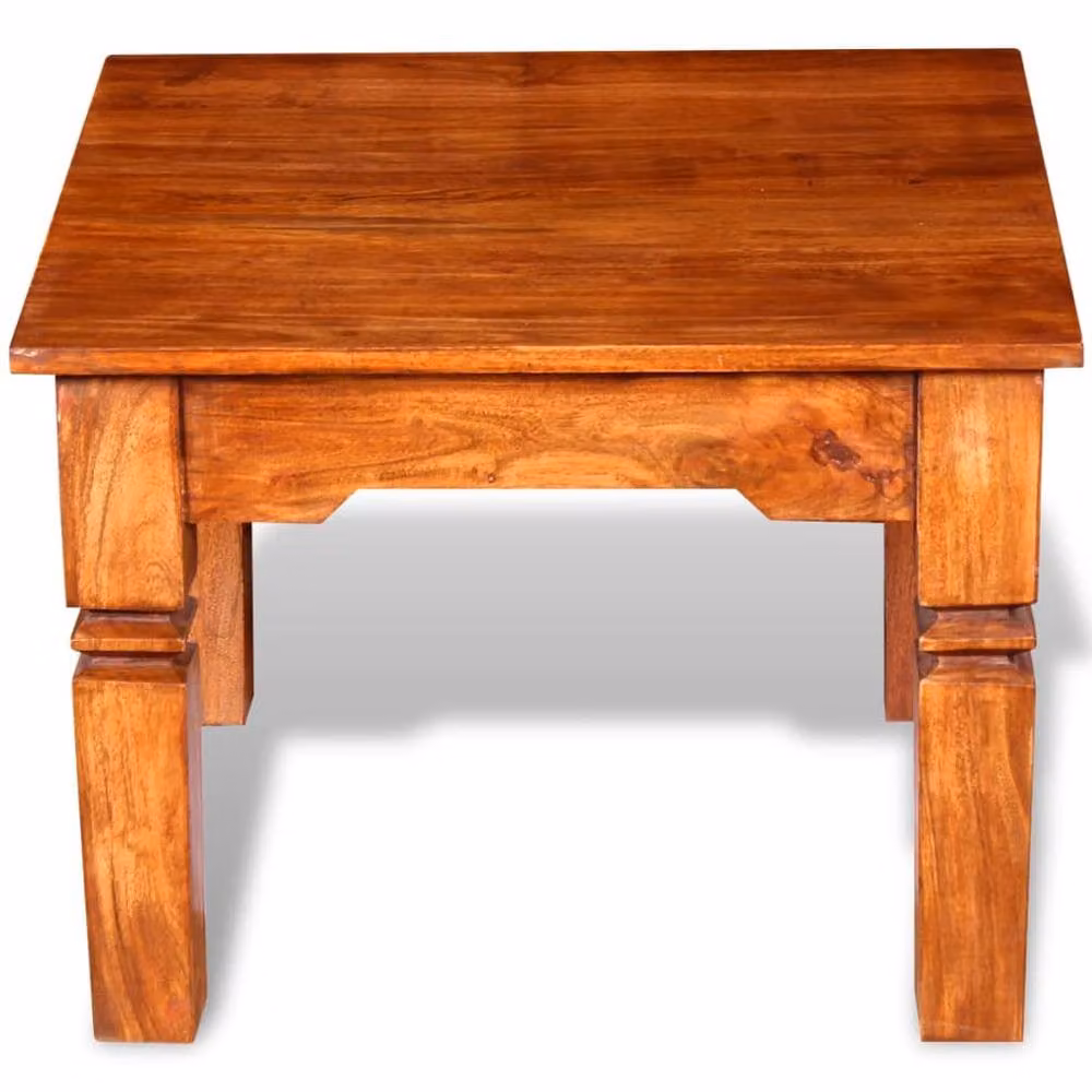 Berkfield Home Acacia Wood Coffee Table, Brown, W/D/H: 60 x 60 x 45 cm – 2
