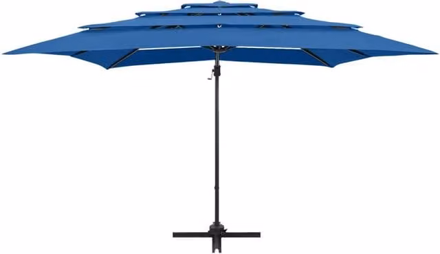 Berkfield Home Cantilever Parasol with Aluminium Pole, Blue, W/D/H: 250 x 250 x 246 cm