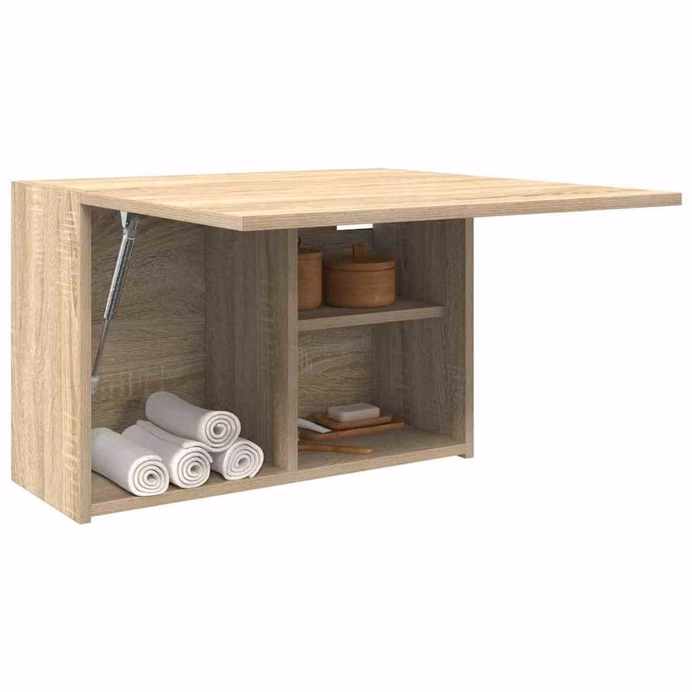 Berkfield Home Sonoma Oak Bathroom Wall Cabinet in Beige, W: 60 cm, D: 25 cm, H: 40 cm – 2