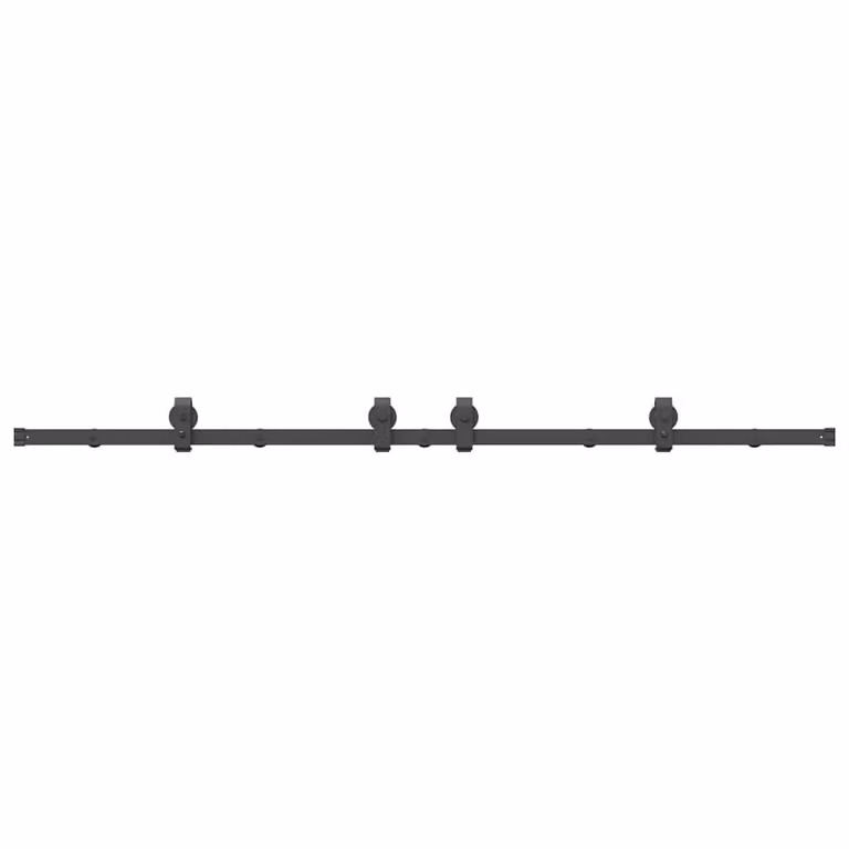 Berkfield Home Sliding Door Hardware Kit, Matt Black Steel, 200 cm