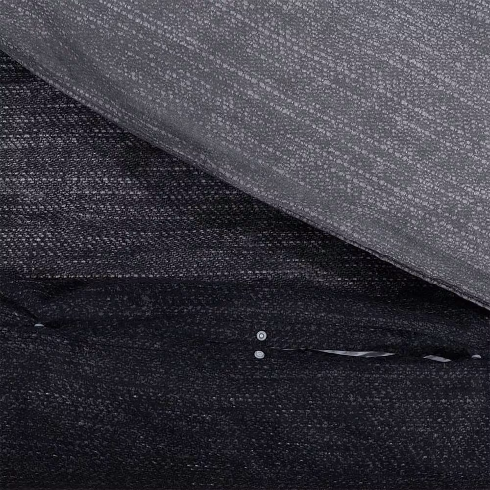 Berkfield Home Elegant Cotton Duvet Cover and Pillowcase Set in Grey, W/D/H: 240 x 220 cm and 60 x 70 cm – 4