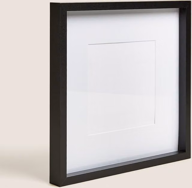 M&S Modern Square Single Wood Photo Frame, Black, 15.24 x 15.24 cm