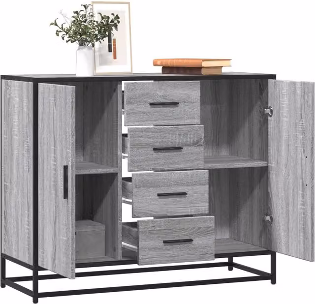 Berkfield Home Grey Sonoma Sideboard W/D/H: 92 x 35 x 76 cm – 1