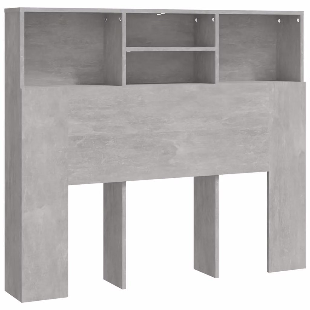 Berkfield Home Modern Headboard Cabinet in Concrete Grey, W/D/H: 120 x 19 x 103.5 cm – 2