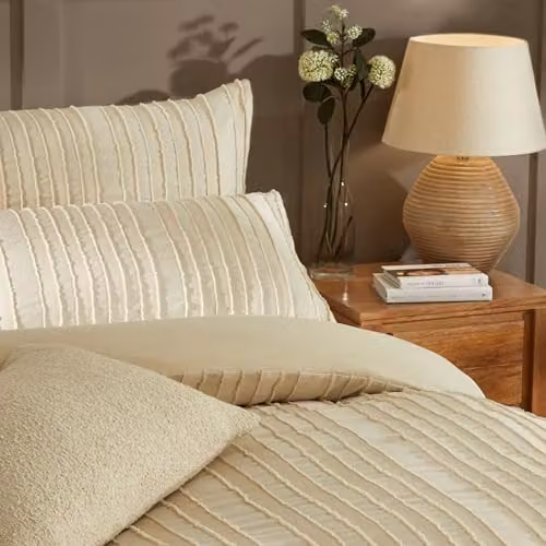 Riva Home Duvet Day Harrison Stripe Linen Duvet Cover Set in Beige, 200 x 200 cm – 2