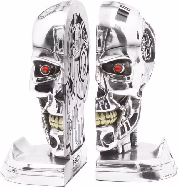 Nemesis Now! T-800 Terminator 2 Judgement Day Silver Bookends, Height: 18.5 cm