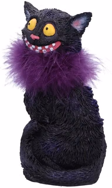 Nemesis Now Black Cat Feather Boa Figurine, Height: 19.4 cm