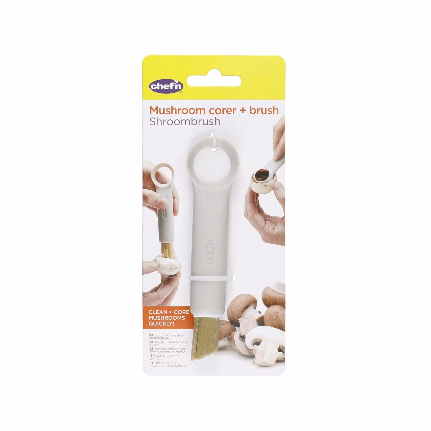Chef'n Shroom Broom Mushroom Corer and Brush in Multicolour – 3