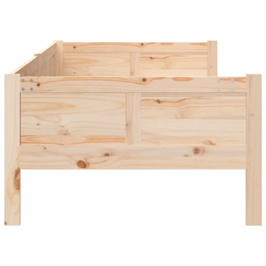 Berkfield Home Rustic Solid Wood Pine Day Bed, Brown, W/D/H: 80 x 200 cm – 2