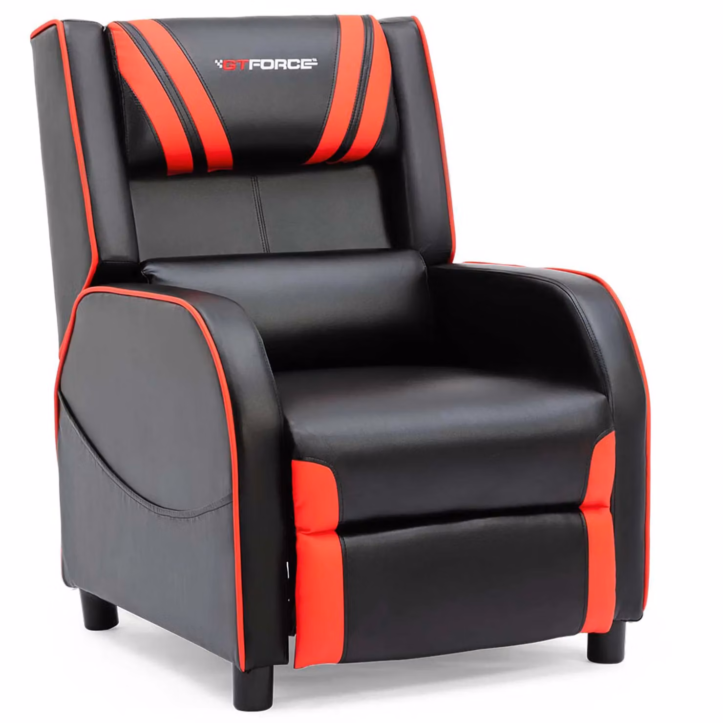 GTForce Ranger S Faux Leather Gaming Recliner Armchair in Red and Black – 2