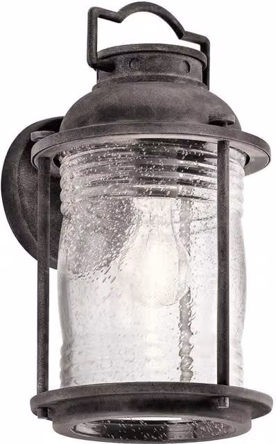 Netlighting Ashland Bay Medium Outdoor Wall Lantern in Grey with Transparent Glass and E27 Socket, IP44 Rated – 1