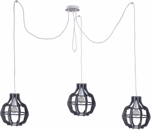 Netlighting Bento Cluster Small Pendant Ceiling Light in Grey with 3x E27 Sockets