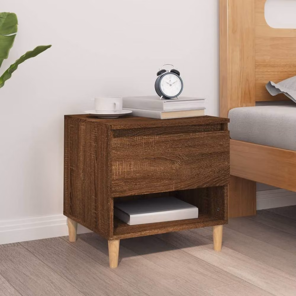 Berkfield Home Brown Oak Bedside Table W/D/H: 50 x 46 x 50 cm – 2