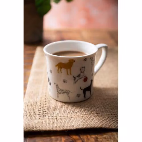 Mikasa Dog Fluted Bone China Mug, White, 250 ml – 2