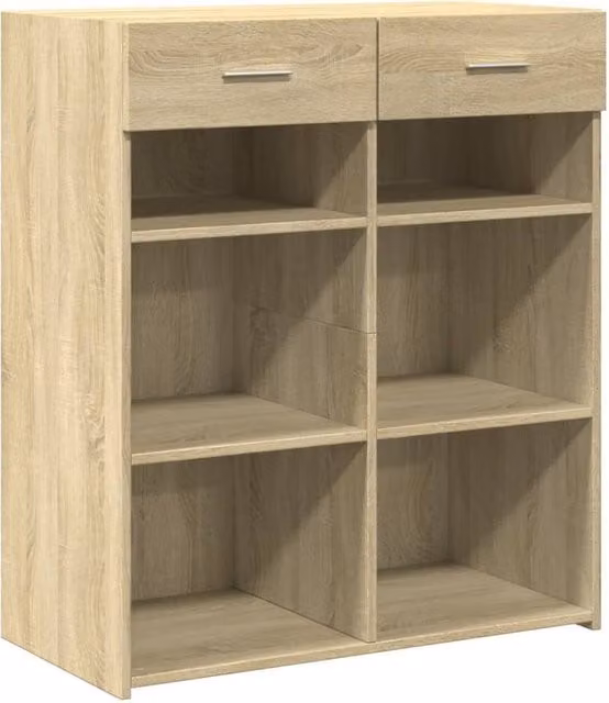 Berkfield Home Sonoma Oak Sideboard in Light Brown, W/D/H: 80 x 42.5 x 93 cm