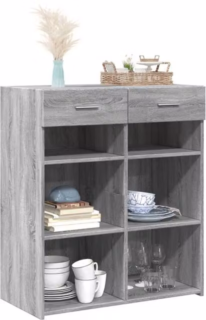 Berkfield Home Grey Sonoma Modern Sideboard, W/D/H: 80 x 42.5 x 93 cm