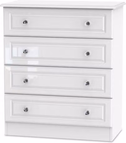 Welcome Balmoral White High Gloss 4 Drawer Chest of Drawers