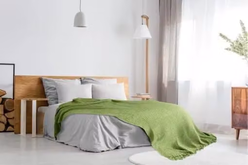 Emma Barclay Waffle Pique Cotton Throw in Green with Fringes, W/D: 228 x 254 cm – 3