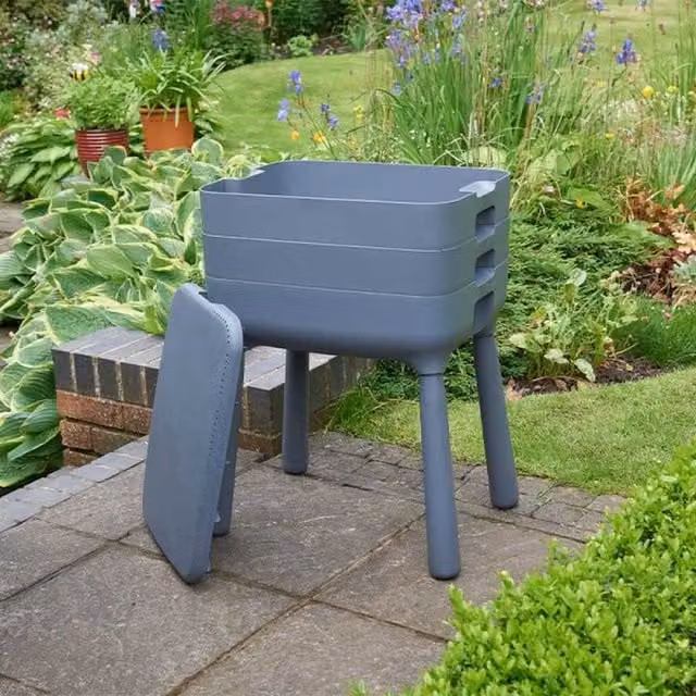 Garden Mile 3-Tray Manual Wormery in Grey