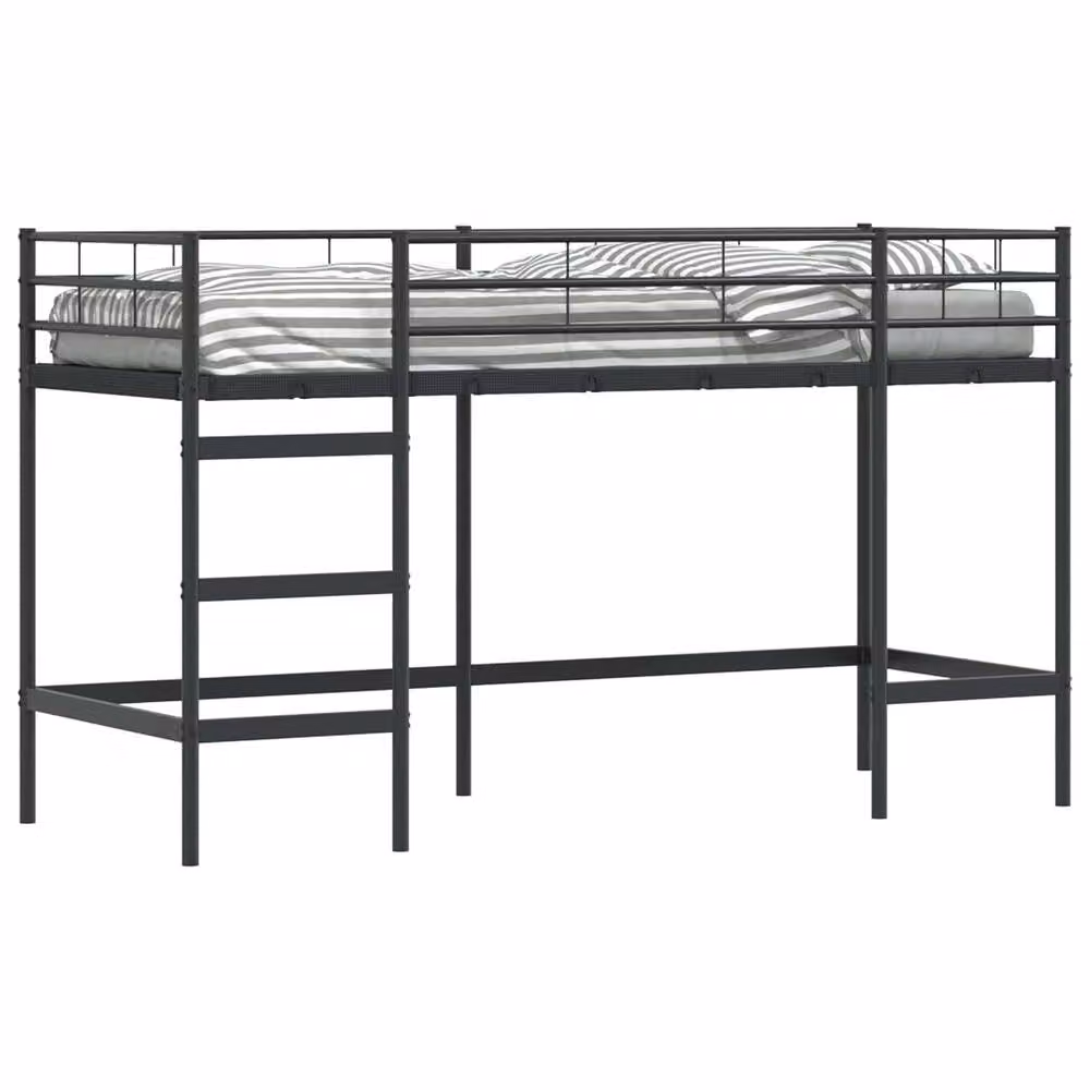 Berkfield Home Kids Loft Bed Frame in Black Metal, W/D/H: 190 x 100 x 28.5 cm – 2