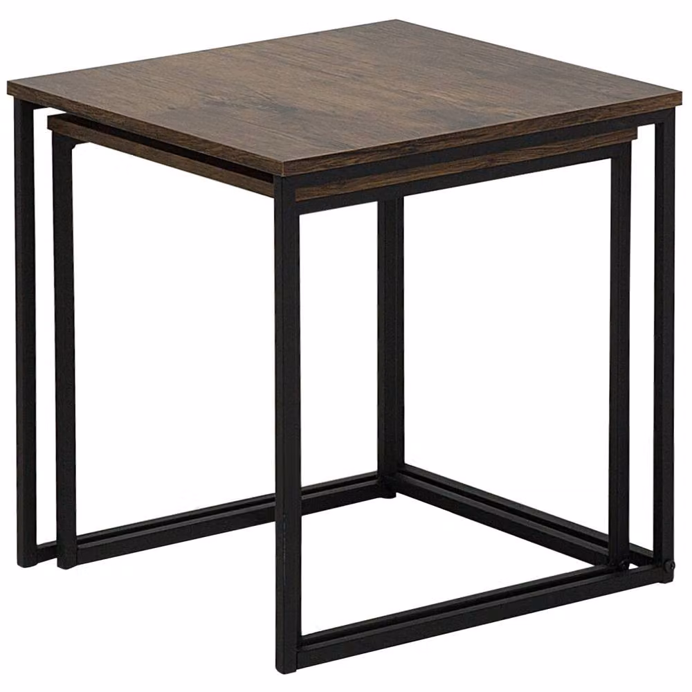 Wyld and Coco Industrial Nesting Coffee Table Set of 2 in Brown and Black – 3