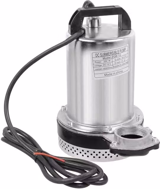 NESTLUNE 8000l Submersible 12V Garden Pond and Fountain Pump in Silver